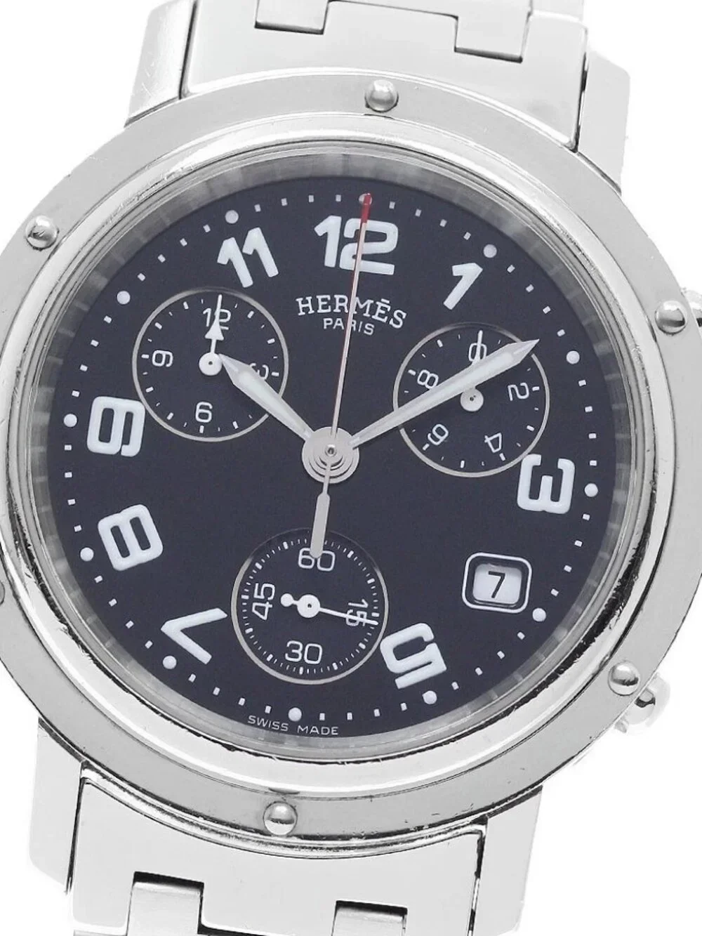 HERMES Clipper Chrono CL1.910 Date black Dial Quartz Men's Watch_958094